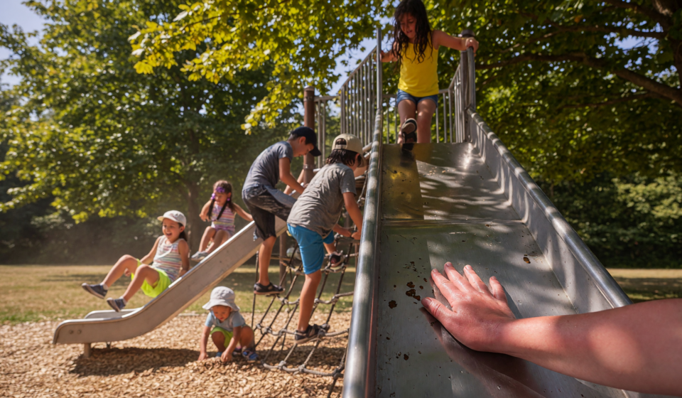 Playground Heat Hazards: Hot Surfaces, Shade and Safe Play Times